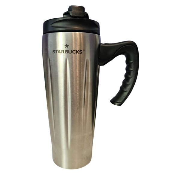 Starbucks Other - Starbucks 2004 Barista Aroma Solo Silver Stainless Steel Travel Tumbler Vtg 16oz